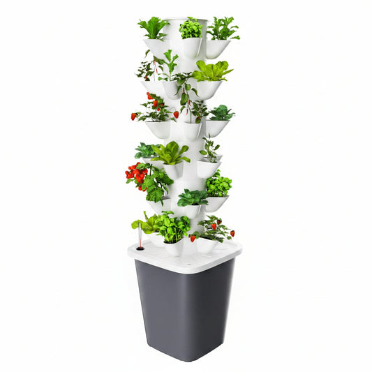 Vertical Hydroponics Garden Tower 30-Plant Hydroponic Growing System, Indoor Vertical Farming Garden Planter, Smart Herb Garden with Timing Plug Automatic Watering for Home Indoor Gardening System