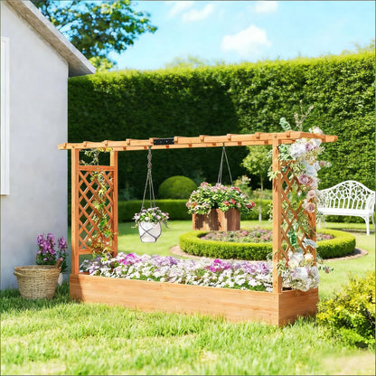 Wooden Planter Box Trellis Planter Raised Garden Bed
