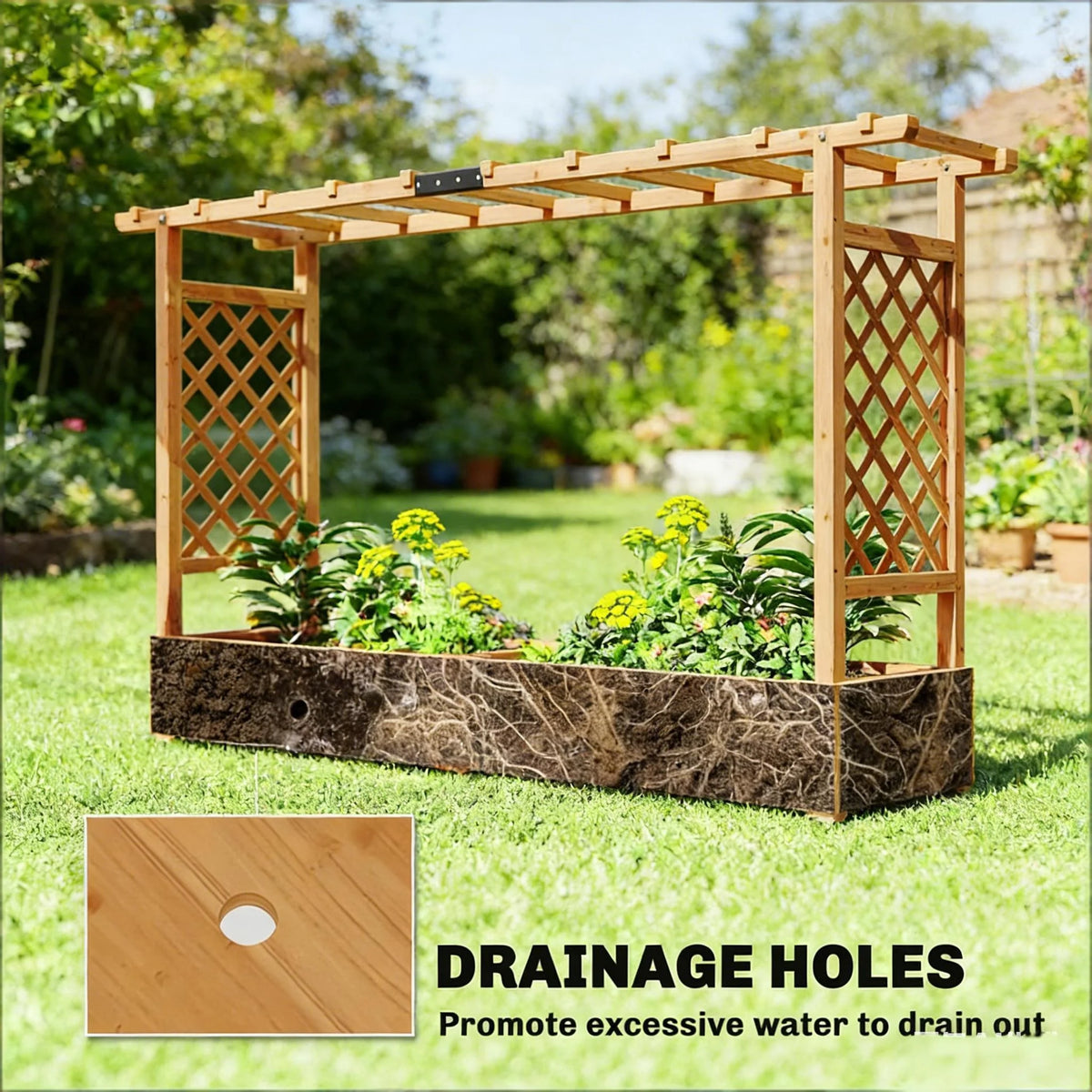 Wooden Planter Box Trellis Planter Raised Garden Bed