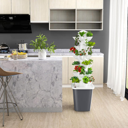 Vertical Hydroponics Garden Tower 30-Plant Hydroponic Growing System, Indoor Vertical Farming Garden Planter, Smart Herb Garden with Timing Plug Automatic Watering for Home Indoor Gardening System