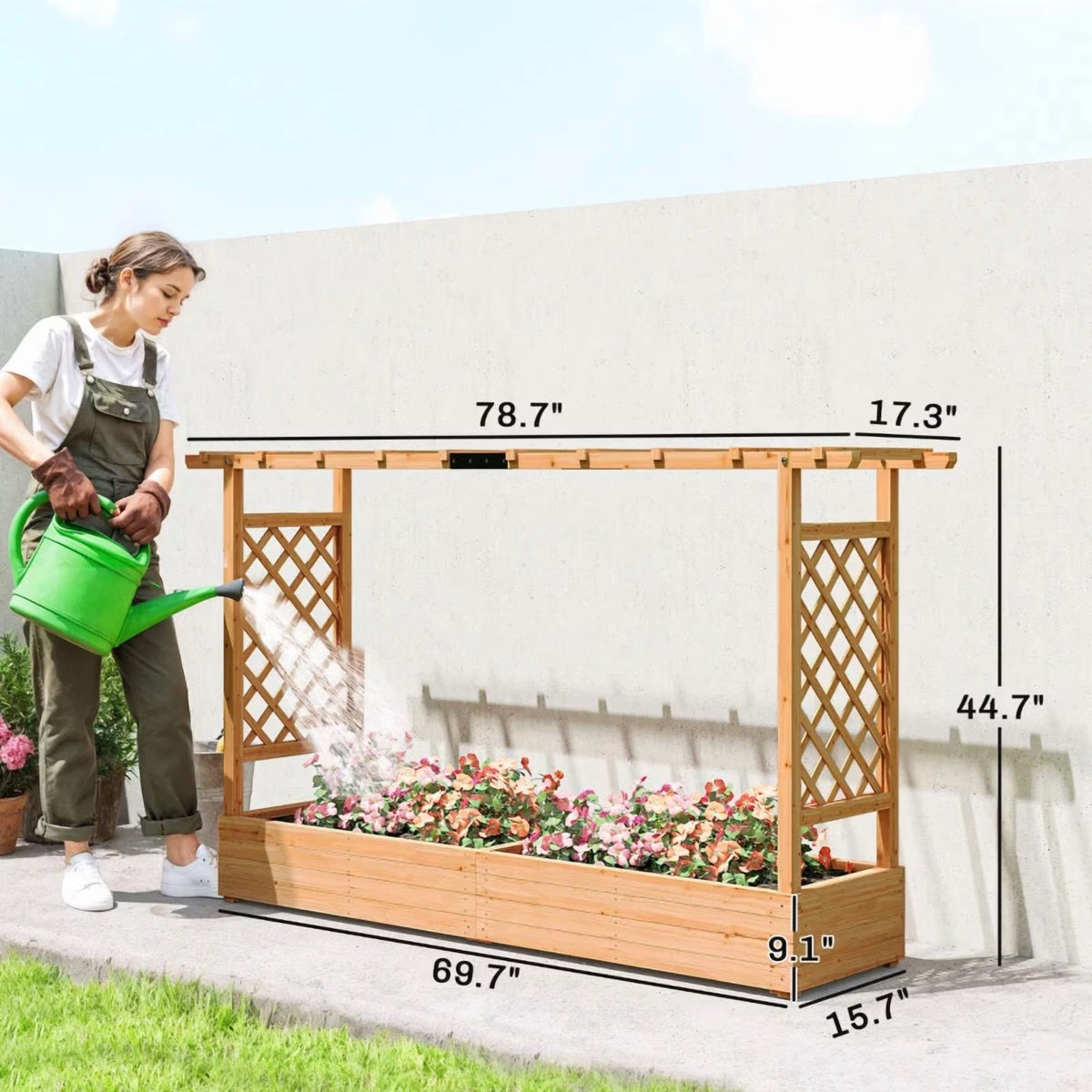 Wooden Planter Box Trellis Planter Raised Garden Bed